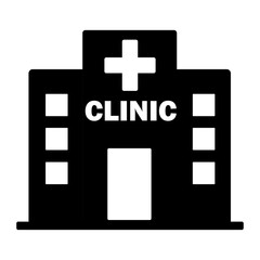 Obraz premium Healthcare , Medical Building Icon – Black , White