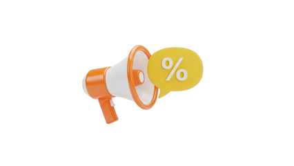 Megaphone with Percentage Sign