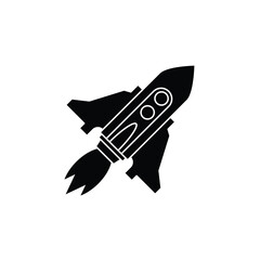This silhouette icon represents a classic rocket, categorized as a space, startup, and innovation-themed icon. It illustrates the idea of launching, progress, exploration, growth, and futuristic techn