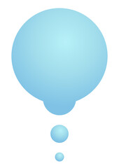 水色の思考バブル・考え事やひらめき・シンプルで可愛い泡の思考フレーム