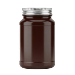 Dark Jar Silver Lid Isolated Black Background