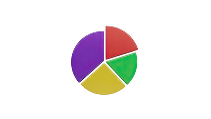 Colorful 3D Pie Chart with Four Segments