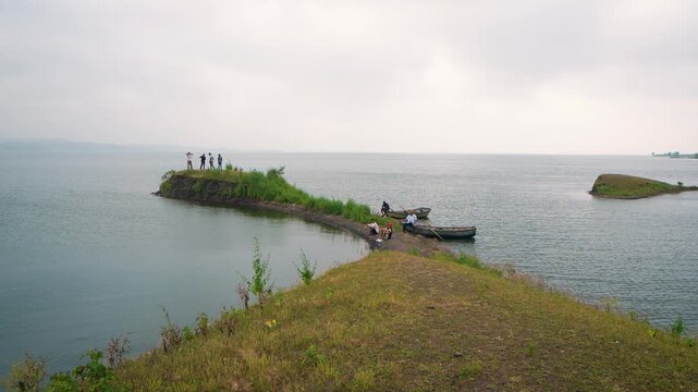 Aerial view of Goa, India, featuring Mobor, Betul, and Cavelossim Beach along the Arabian Sea with three friend.