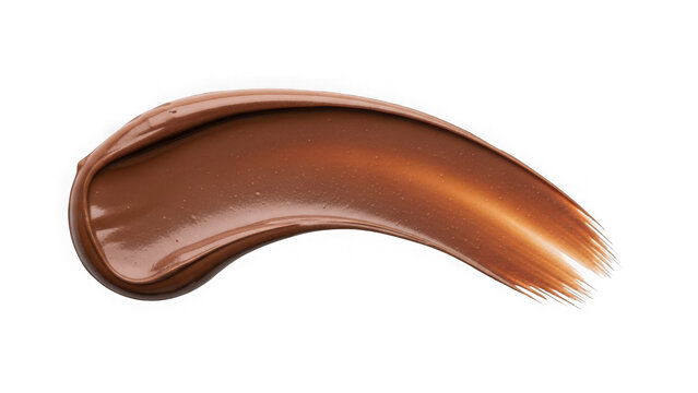 Brown smear of chocolate isolated on white background
