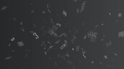 Futuristic digital elements floating in dark space - Powered by Adobe