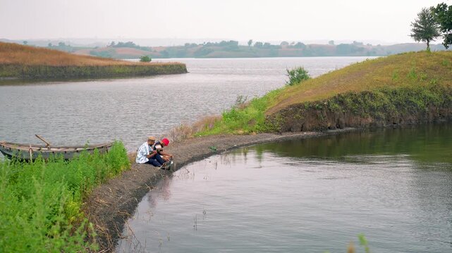 Aerial view of Goa, India, featuring Mobor, Betul, and Cavelossim Beach along the Arabian Sea with three friend.