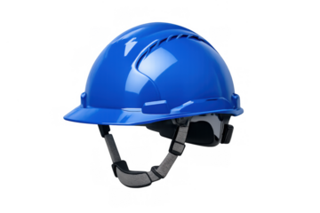 Blue construction hard hat, a crucial piece of personal protective equipment for safety and security in hazardous work environments