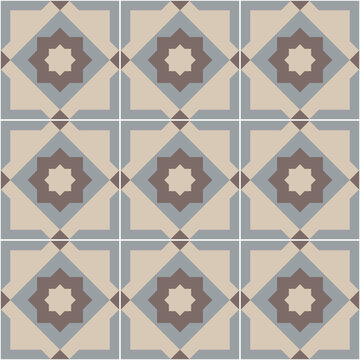 Repeatable tile pattern featuring geometric shapes and an arabesque star motif