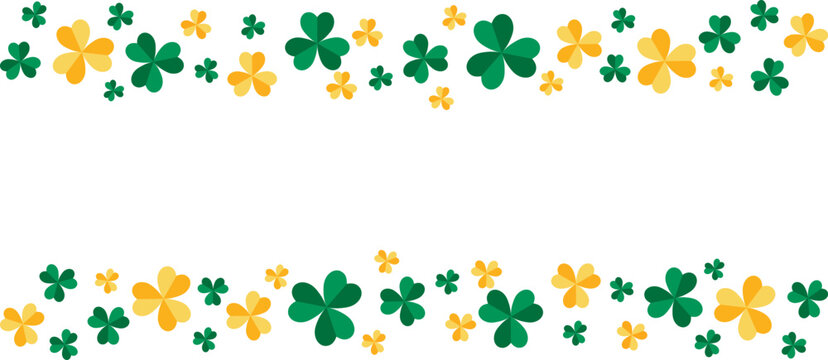 St Patrick's day border with clover on transparent background. Vector illustration