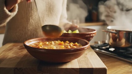 Cooking process in the kitchen food preparation vegetables and pot