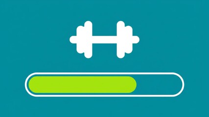 Dumbbell Fitness Progress Bar Gym Workout Loading Concept. - Powered by Adobe