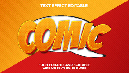 3d text effect comic vector editable