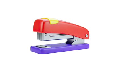 Colorful Stapler on White Background