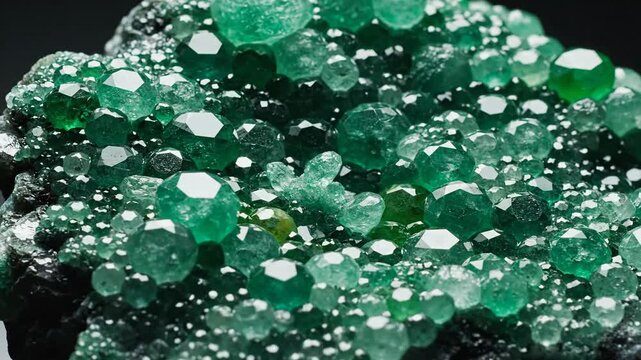Vibrant Emerald Cluster Grows a Matrix of Interlocking Crystals