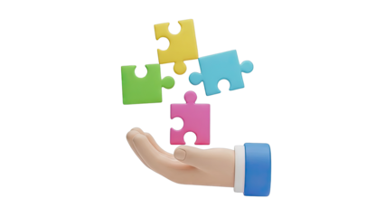 Hand Holding Puzzle Pieces
