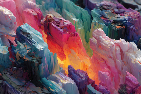 Digital Crystal Shards Texture Background with Vibrant Colors