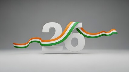 A 3d percent sign with a wavy indian flag design