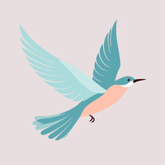 Obraz premium Blue Bird in Flight with Open Wings.