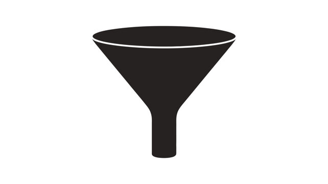 A simple black funnel icon isolated on a white background