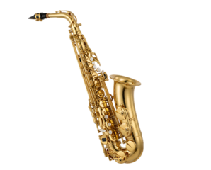 Professional Gold Saxophone Isolated on Black Background Music Concept