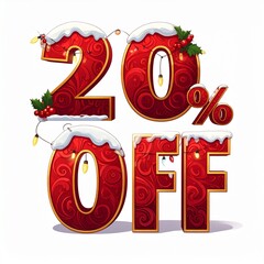 christmas sale sign 3d discount coupon text 