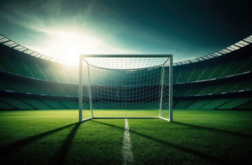 Dramatic Soccer Field Sunlight Capture