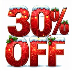 christmas sale sign 3d discount coupon text 