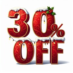 christmas sale sign 3d discount coupon text 