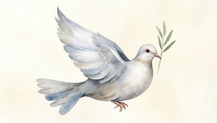 Peaceful Dove With Olive Branch