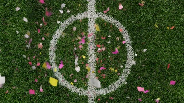 Confetti falling on soccer field celebration