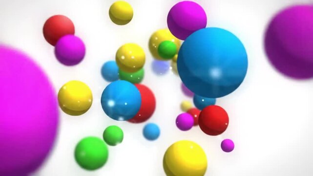 Colorful Bouncing Balls in Dynamic 3D Illustration Style