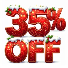 christmas sale sign 3d discount coupon text 