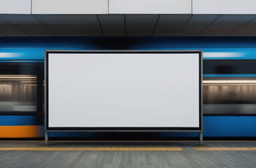 Blank Billboard, Urban Transportation Scene