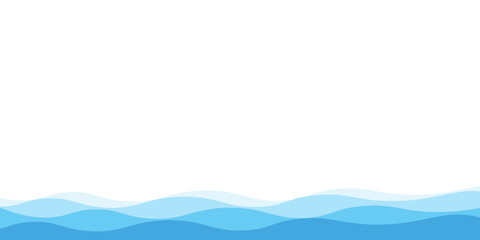 Blue natural water ocean wave layer vector background.