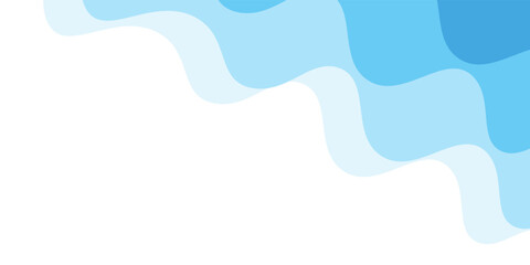 Blue natural water ocean wave layer vector background.