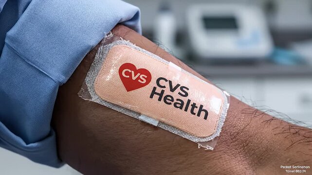 CVS Health Patch on Arm for Medical or Healthcare Advertising Promotion Concept