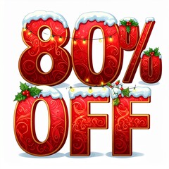 christmas sale sign 3d discount coupon text 