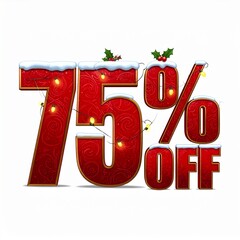 christmas sale sign 3d discount coupon text 