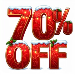 christmas sale sign 3d discount coupon text 