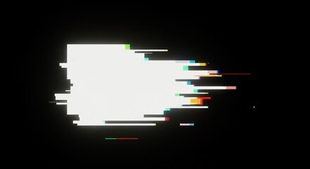 Abstract digital background showing a severe system crash resulting in a pure blank screen with heavy static noise and geometric distortion, disruption, compression, data