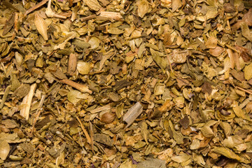 background of dried leaves spices