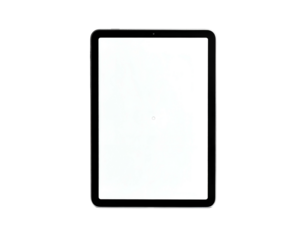 Sleek tablet with bright, blank screen on black