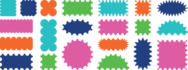 Assorted vintage label shapes for artisanal product identity and tags vector