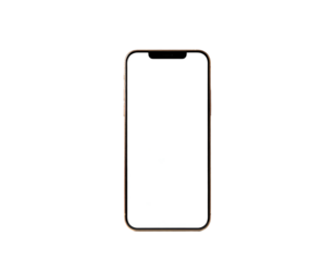 Modern smartphone with blank screen against dark background