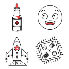 Modern Culinary Icon Collection with 6 Minimal Abstract Designs