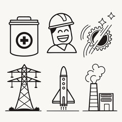 Professional Kitchenware Icon Collection - 6 Abstract Symbols