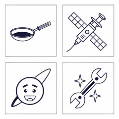 6 Minimalist Abstract Frying Pan and Skillet Icons