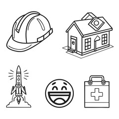 6 Minimalist Abstract Chef Hat and Toque Icons