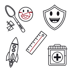 6 Minimalist Spoon and Measuring Tool Abstract Icons