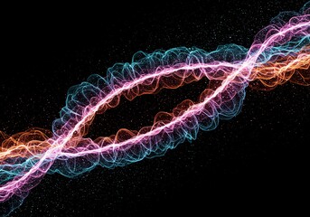 Abstract background showing complex wave dispersion patterns in vibrant, flowing colors suitable for technology and data visuals, flow, ripple, modern